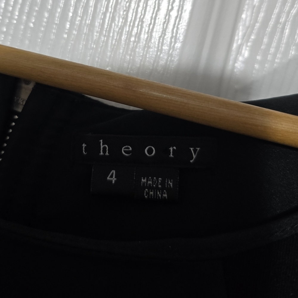 Theory Joena Mini Notorious Contrast Pockets Round Neck Sheath Dress Women's 4 - Picture 4 of 11